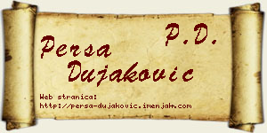 Persa Dujaković vizit kartica